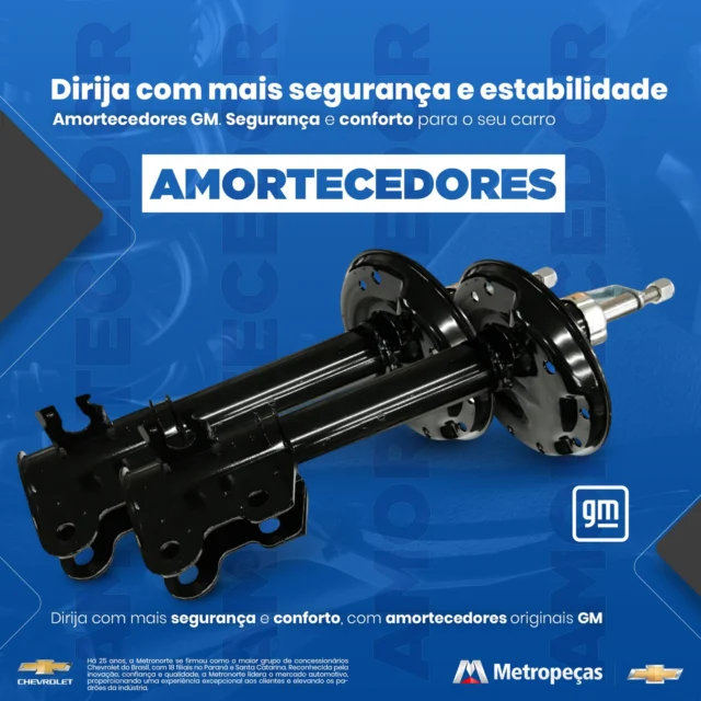 Amortecedores originais GM? Temos! ⚡ Sua segurança e conforto em primeiro lugar. Na Metropeças, você encontra a peça certa para o seu Chevrolet. Garanta já o seu e dirija com mais tranquilidade! #amortecedores #gm #original #qualidade #segurança #metropeças #autopeças #carros #manutenção